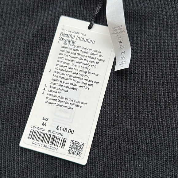 NWT Lululemon Restful Intention Sweater
Black Heathered Core Dark Grey size M - Picture 8 of 12